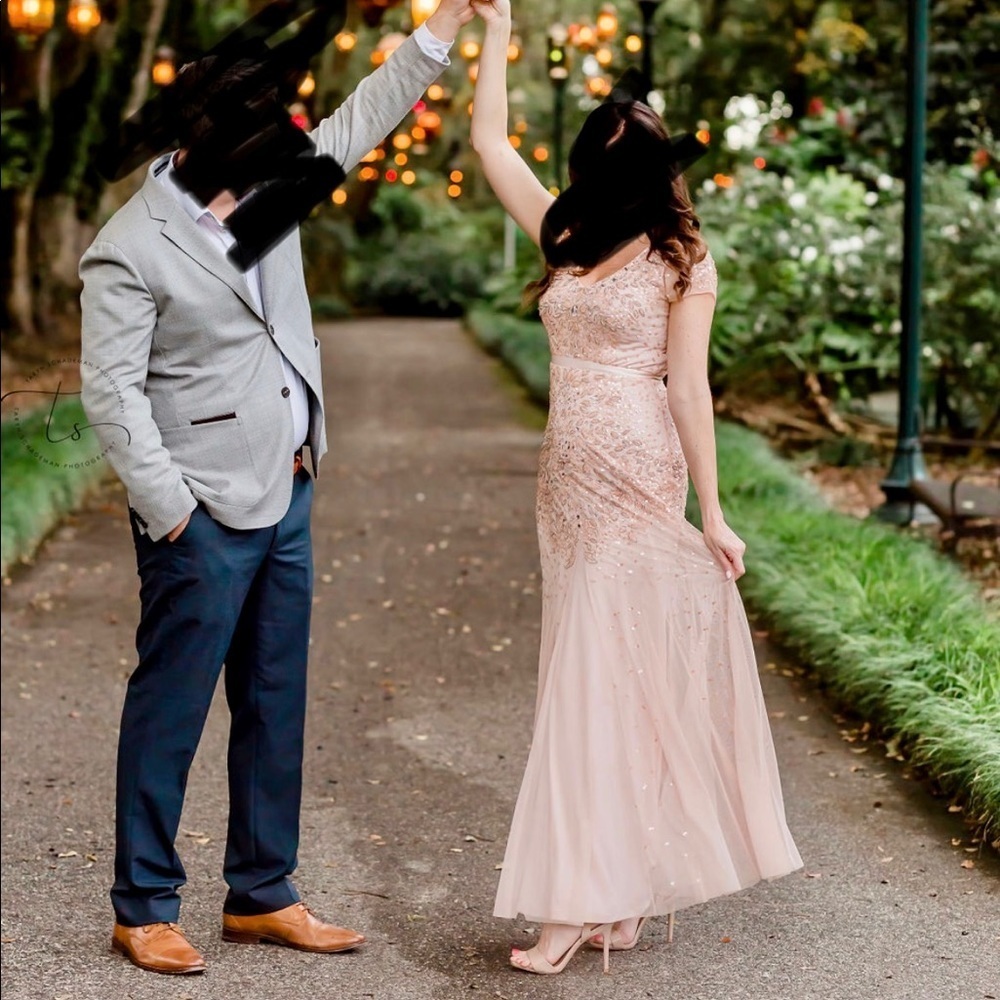 Blush Adrianna Papell Beaded Dress - Picture 2 of 8